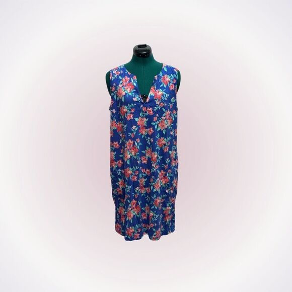 Lands End floral print sleeveless dress | Sz M - Picture 1 of 6